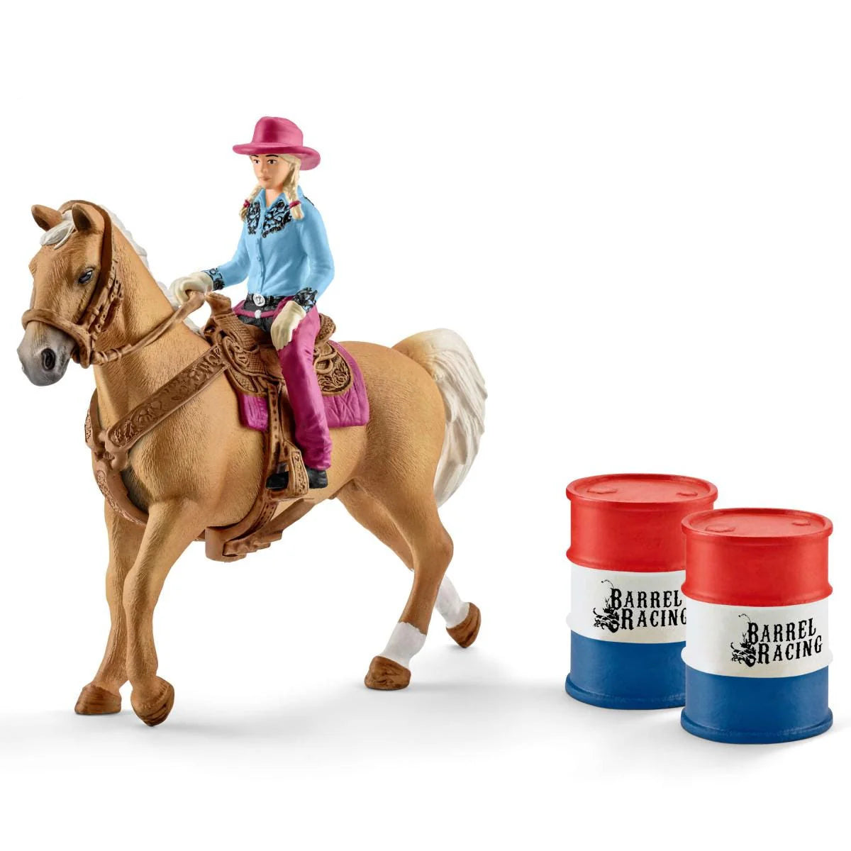 Schleich Farm World Barrel Racing with Cowgirl Set