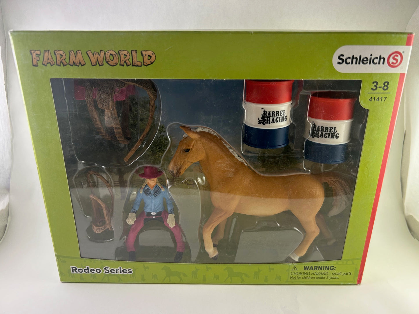Schleich Farm World Barrel Racing with Cowgirl Set